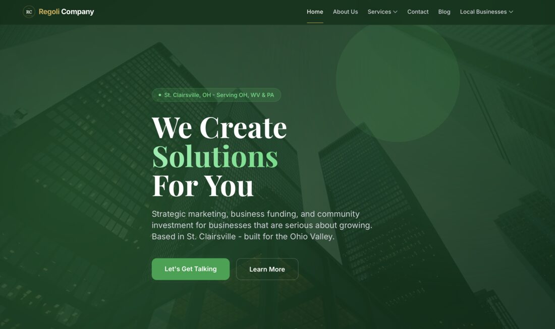 Regoli Company website homepage